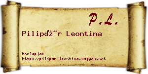 Pilipár Leontina névjegykártya